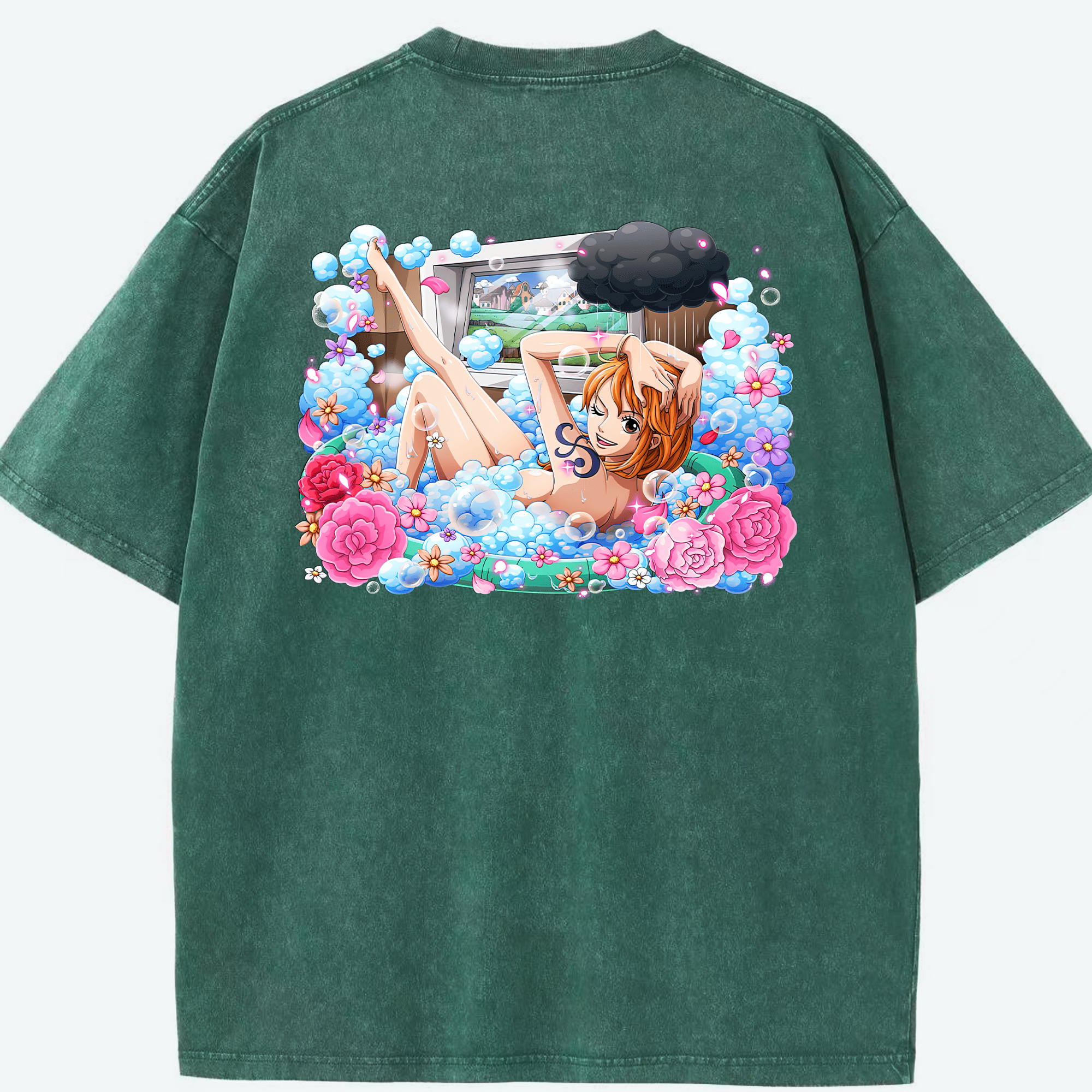 ワンピース ナミ ONE PIECE Nami 綿100% ヴィンテージ風 半袖Tシャツ（背面プリント）